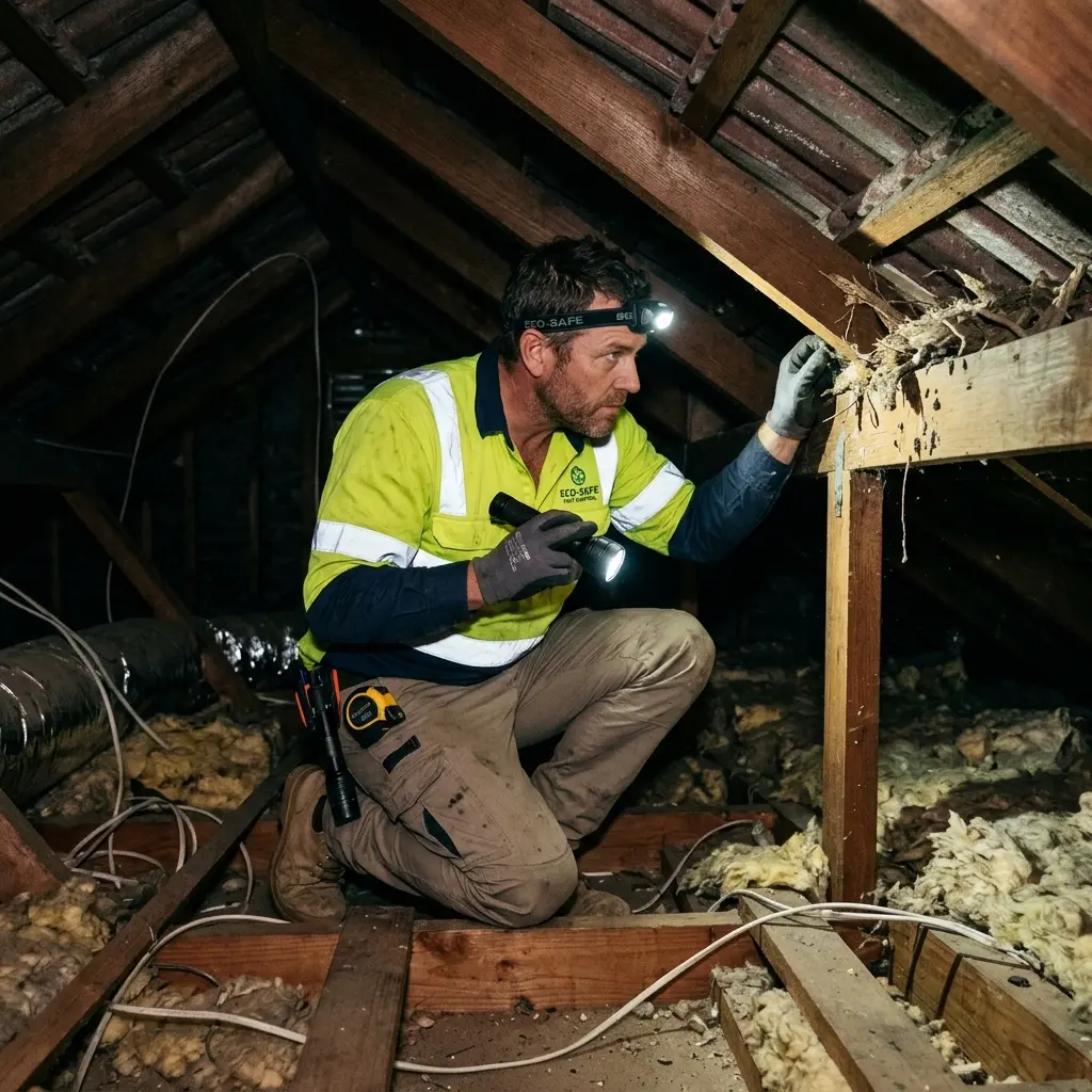 Technician using detection equipment to locate a dead rat inside a Hadfield wall cavity